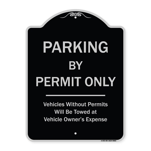 Designer Series-Parking By Permit Vehicles Without Permits Towed Vehic, 24" x 18", BS-1824-9803